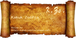 Kakuk Zsófia névjegykártya
